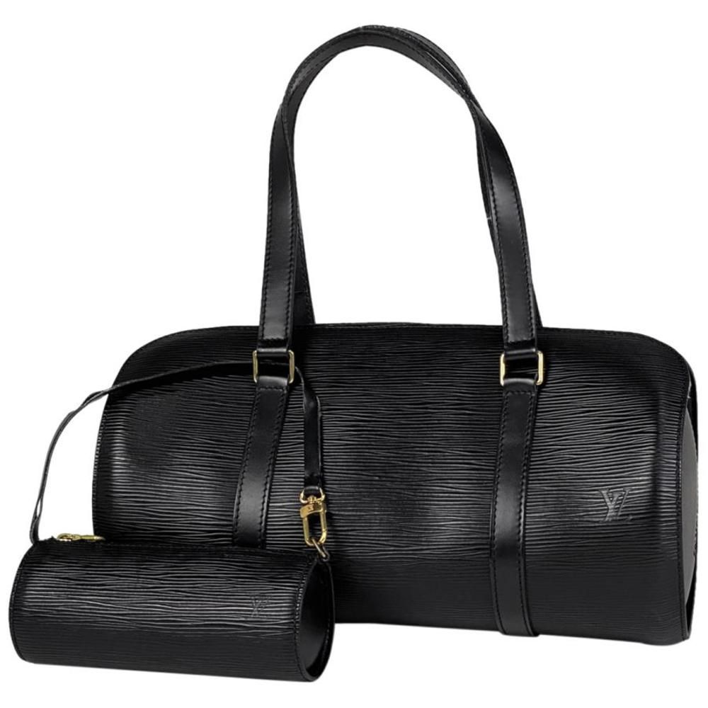 Louis Vuitton Soufflot Cylindrical Handbag Epi Noir Black